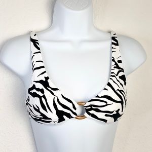 Onia Black/White Zebra Print Bikini Top Sz XS
